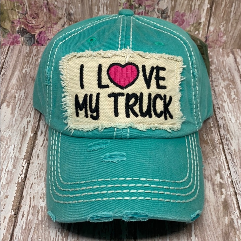 COPY - "I LOVE MY TRUCK" Washed Vintage Style Ball Cap
